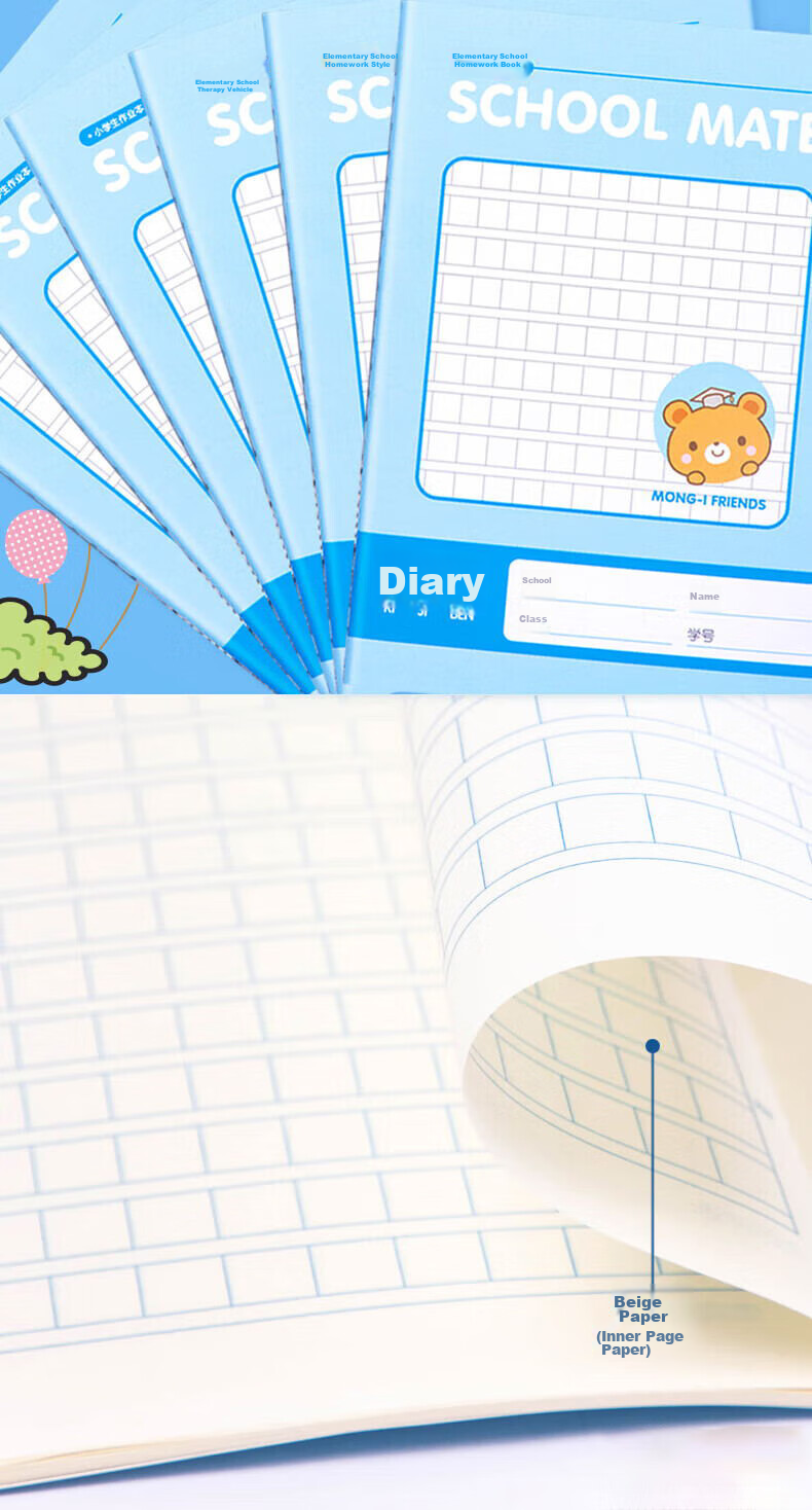 Deli 6 A5 Notebooks with 30 Sheets Each, Elementary School Student Diary And Homework Books, Stitched Soft Cover Notebooks, Essential Stationery for Students, FA530-6 4