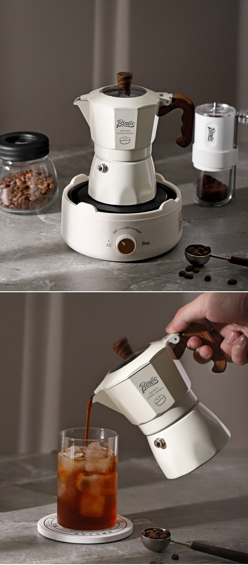 Bincoo Dual-Valve Moka Pot, Multi-Serving Household Small Espresso Maker, Italian Coffee Machine, Coffee Brewing Equipment 12
