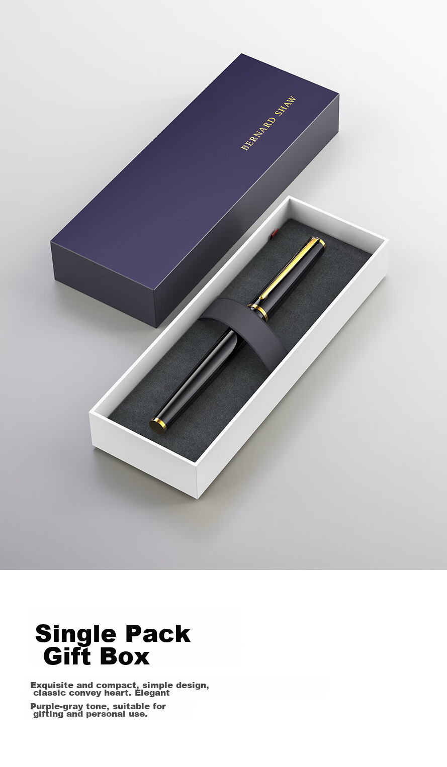 Bernard Shaw Mid-Autumn Festival And National Day Gift Ballpoint Pen, High-End Luxury [Starry Night] Obsidian Black Premium Refill Gift Box Set, High-End Business Office Gift 10