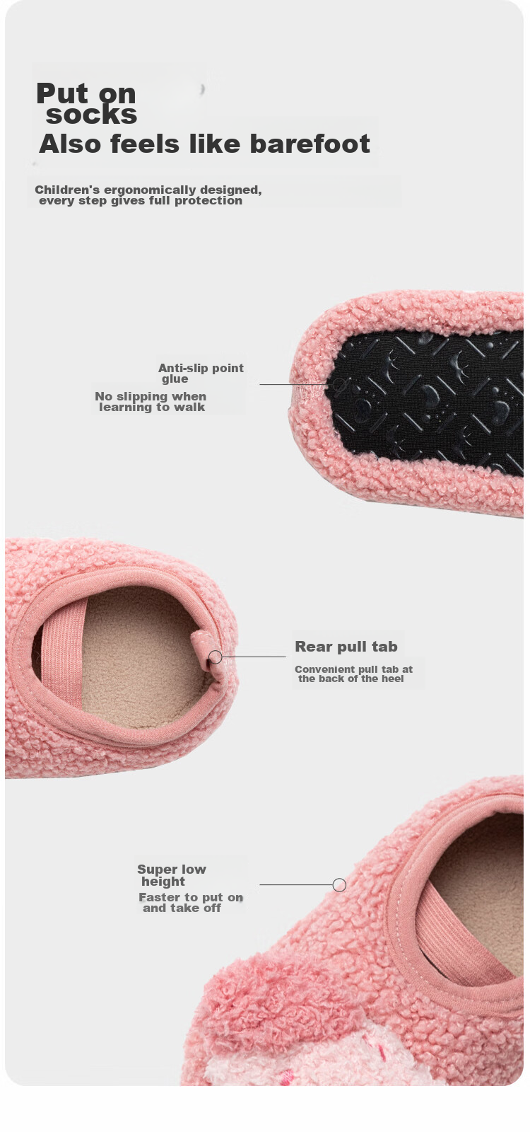 BALABALA Baby Floor Socks, Non-Slip, Glue-Dotted, Winter Fleece-Lined, Infant Warm Socks, Toddler Walking Socks, 209425172203 5