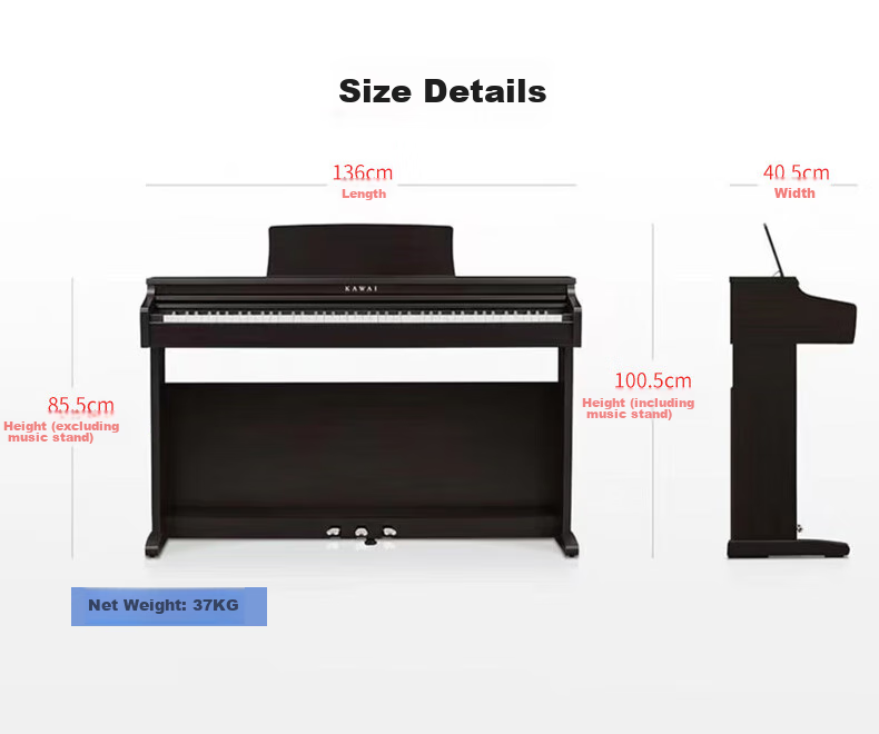 Kawai Digital Piano KDP120GR, 88-Key Weighted Hammer Action, for Adults And Children, Beginners And Professionals, Home Use, Upright Piano 24