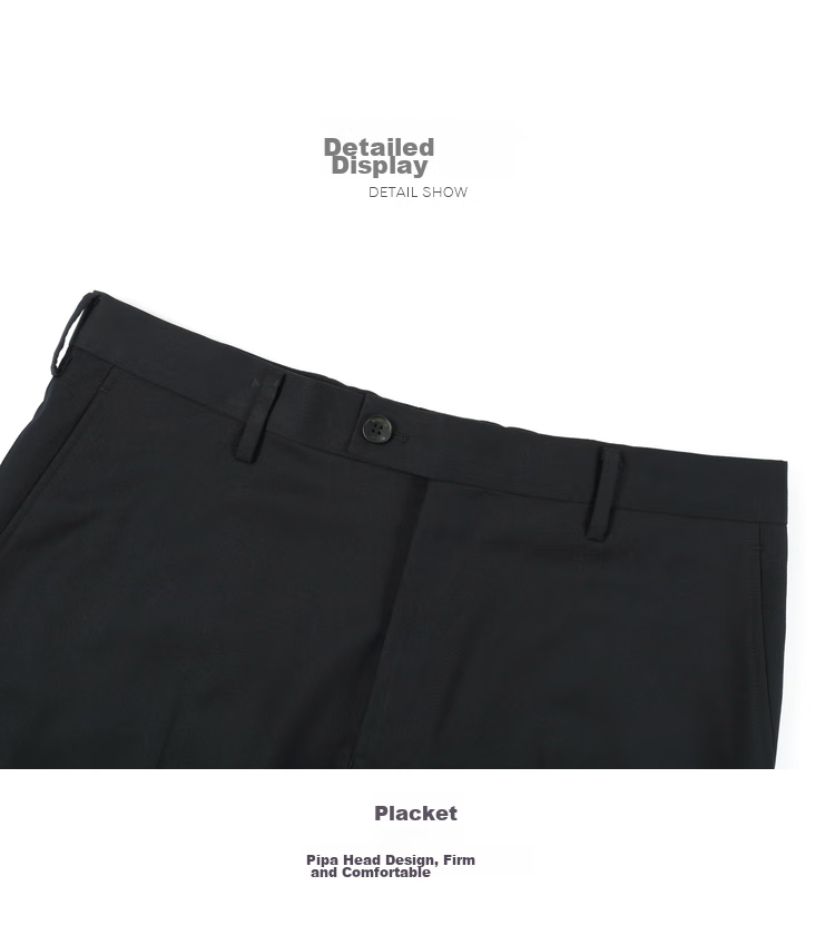 YOUNGOR [Elastic Waist] New 2026 Business Straight-Leg Wide-Leg Trousers, Navy Blue, L (175/84A) 14