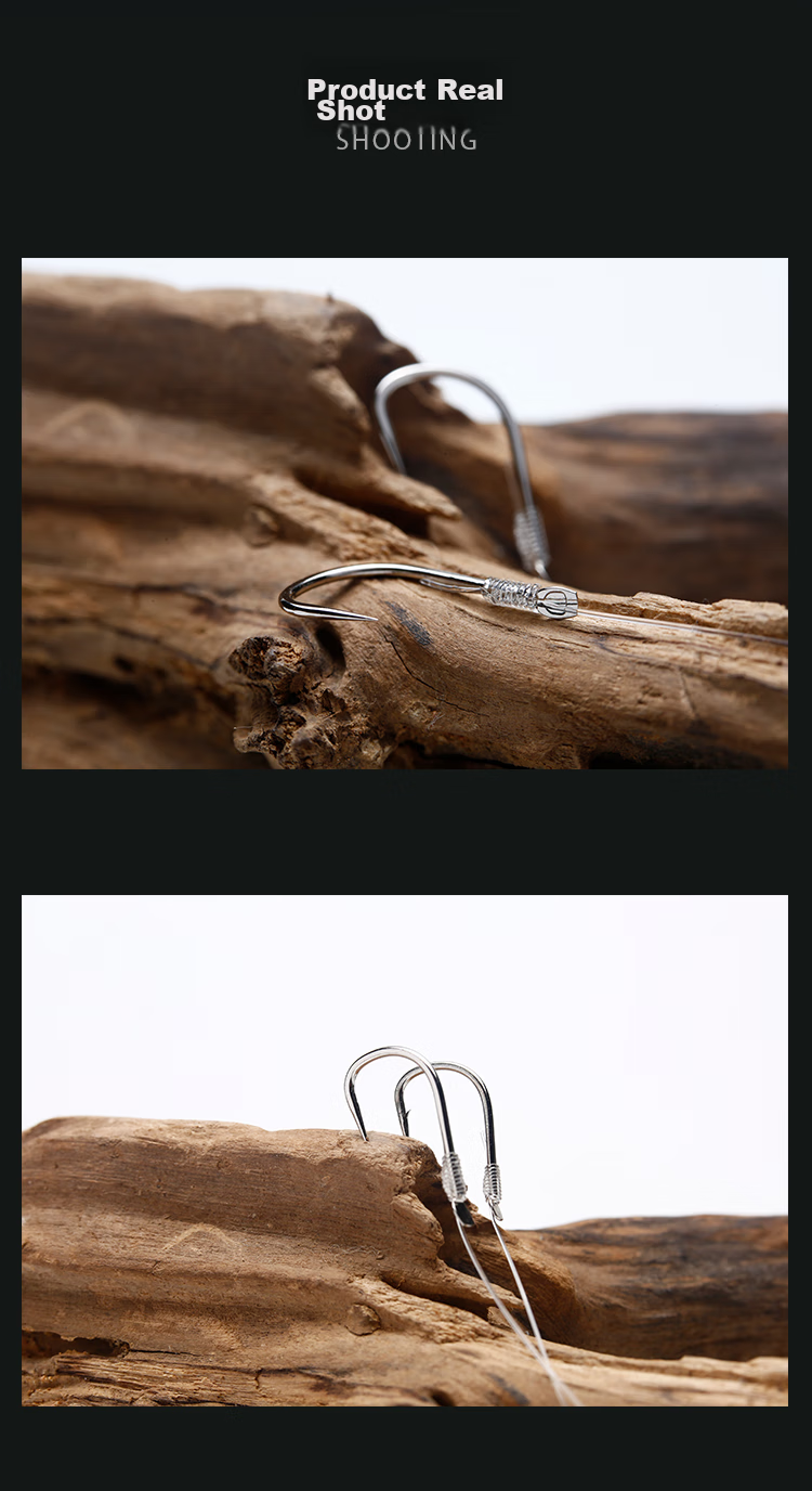 BKK Guandong Second Generation Boneless Wide-Handle Wide-Hook Carp And Bighead Carp, Flower White Carp Pre-Tied Finished Product with Double Hooks 9