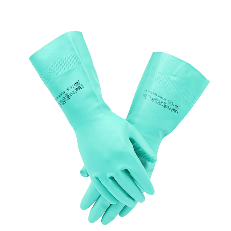 Ansell 37-176 Chemical Protective Gloves, Nitrile Rubber Gloves, Acid And Alkali Resistant, Solvent Resistant, Oil Resistant, Industrial Chemical Protective Gloves for Laboratory Corrosion Protection, Multi-Functional Extended Length 33cm, Size 8/M, 1 Pair