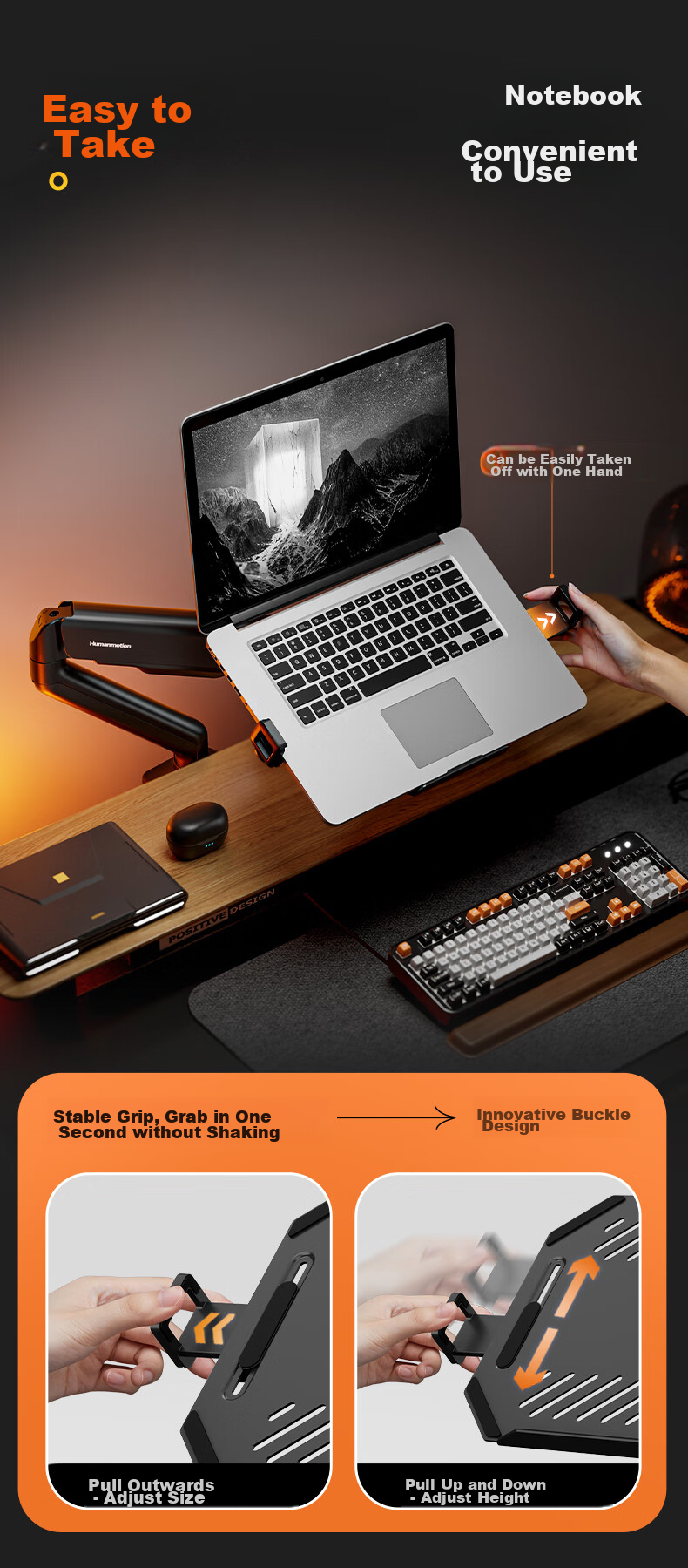 Songneng Monitor Stand Tablet Stand Accessory Magnetic Head Mechanical Arm Tablet Magnetic Panel Compatible with iPad Suspension Arm Tablet Stand T650 5