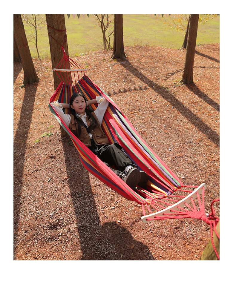 Arctic Wolf Mosquito Net Hammock Outdoor Camping Anti-Mosquito Insect Repellent Anti-Tip Portable Extra Large Thickened Outdoor Camping Swing Hammock 12