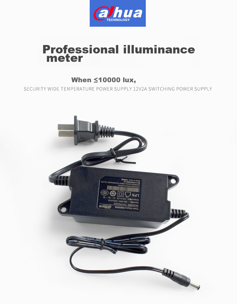 Dahua Surveillance Monitor Power Supply, DC12V Indoor Monitoring Power Supply, Desktop 12V2A Power Adapter, Surveillance Wall-Mounted Power Supply, DH-PFM320/D 1