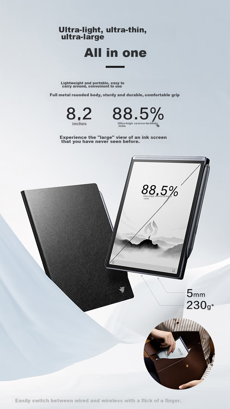 IFLYTEK Smart Office Notebook Air 2 Pro, Starlight Gold-Ink Blue, 8.2-Inch E-Reader with E-Ink Screen, Tablet Computer, E-Paper Notebook, Voice-To Functio 2