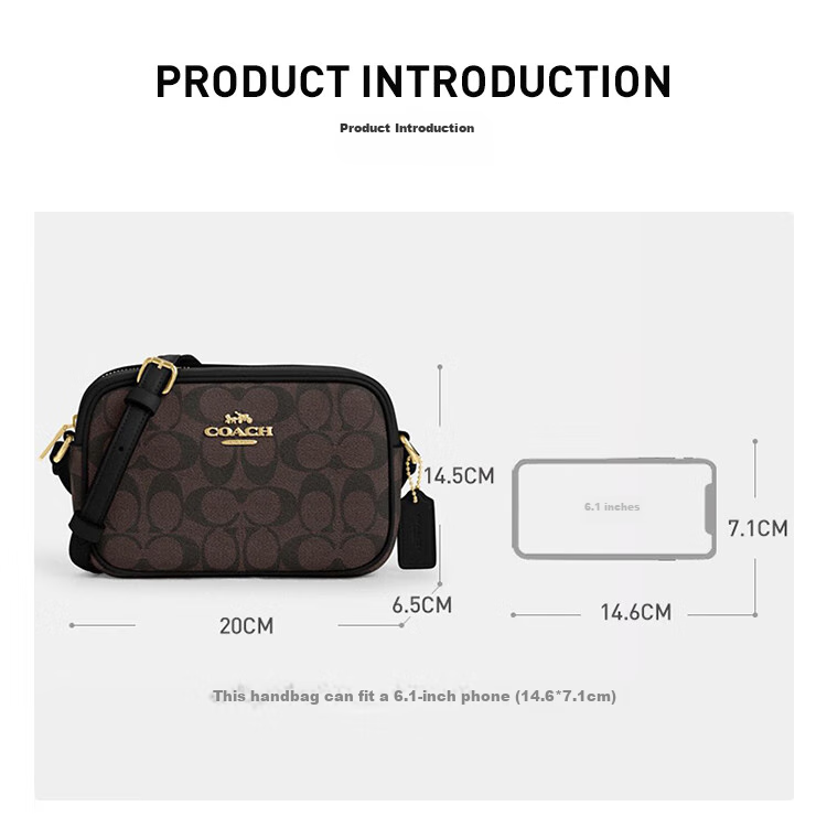 COACH [Brand Direct Supply], Women's JAMIE Small Crossbody Camera Bag, Dark Brown And Color Block CQ874, New Year Gift 1