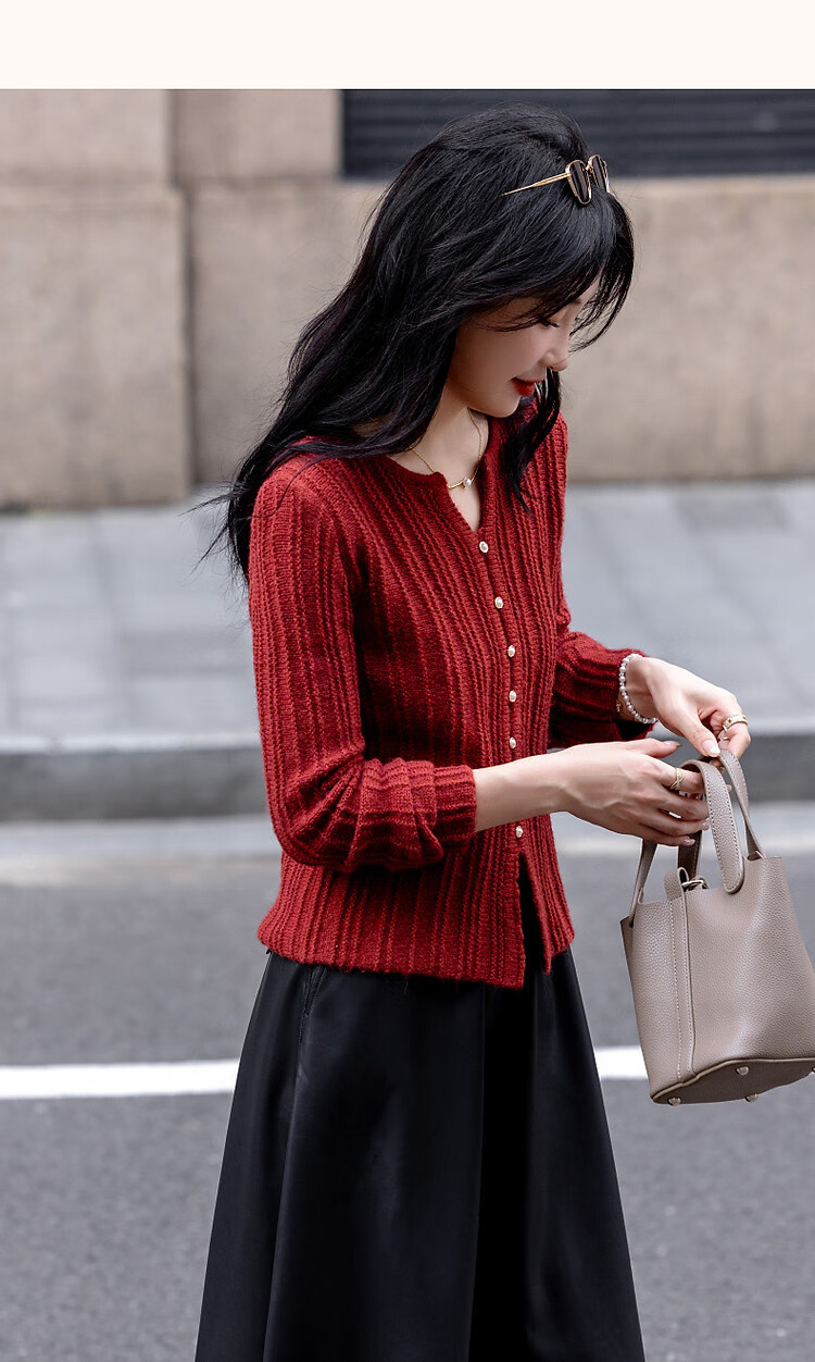 Dme [Mijingqingshu] Spring And Autumn Simple Style Sweater with Wool, Commuter Pullover Round Neck, Concealing Comfortable Knit Top for Wome 25
