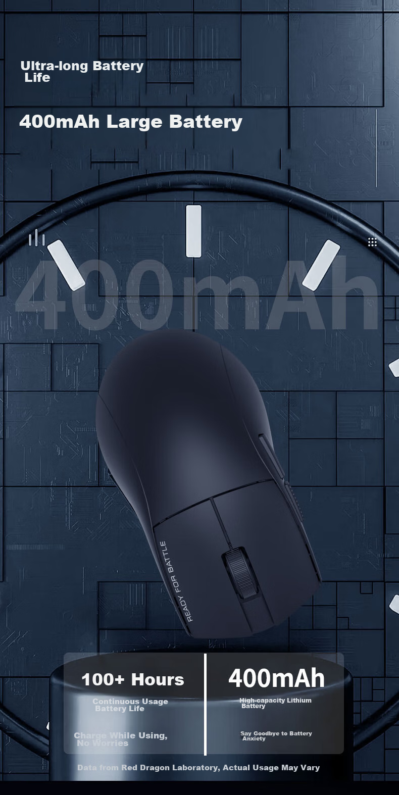 REDRAGON G49PRO Tri-Mode Gaming Mouse PAW3395 Esports Mouse Gaming Bluetooth Mouse New Year Gift Black 4