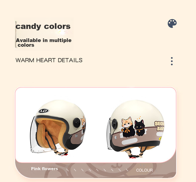 AD New National Standard Class A 3C Certified Children's Helmet for Boys And Girls Ages 6-12, All Seasons Electric Bike Half Helmet for Kids 3-6 Years Old, Winter Electric Scooter Motorcycle Safety Helmet 707 Beige 24