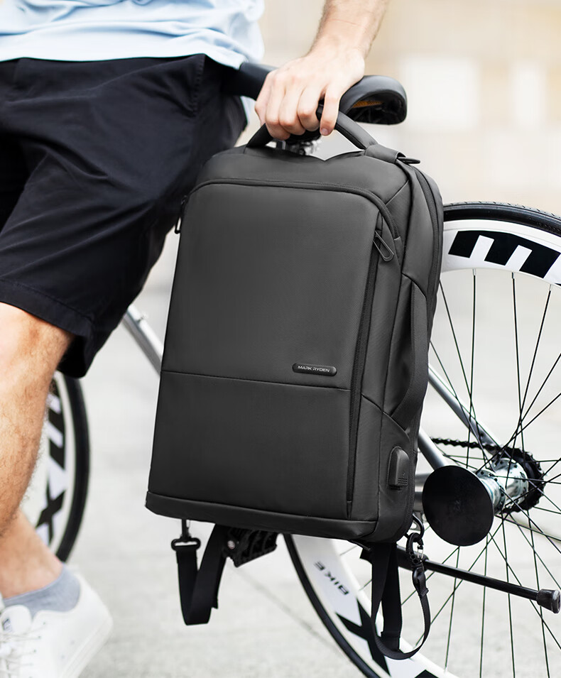 MARK RYDEN Backpack for Men, Multifunctional Briefcase, Business Casual Travel Bag MR9533 Upgraded Version in Elegant Black 2