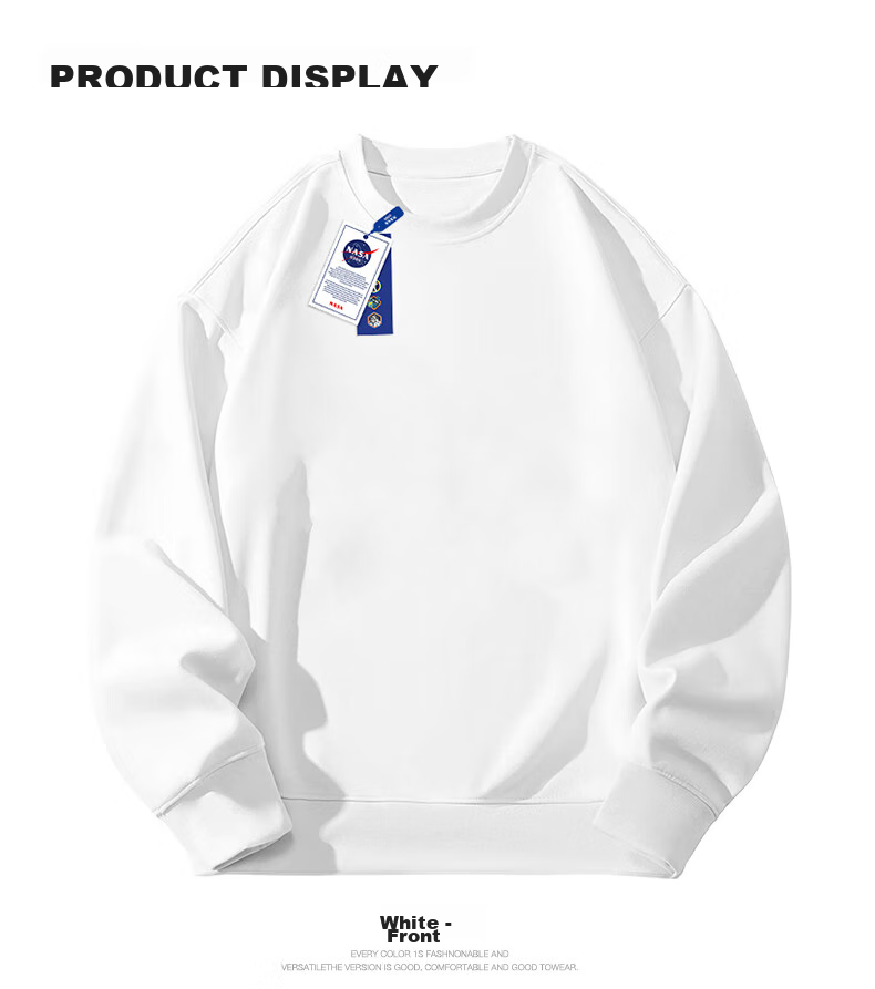 NASA GISS Hooded Sweatshirt for Men, Solid Color Basic Style Top, Couple's Versatile Long-Sleeve T-Shirt, White Hooded Regular, XL 24