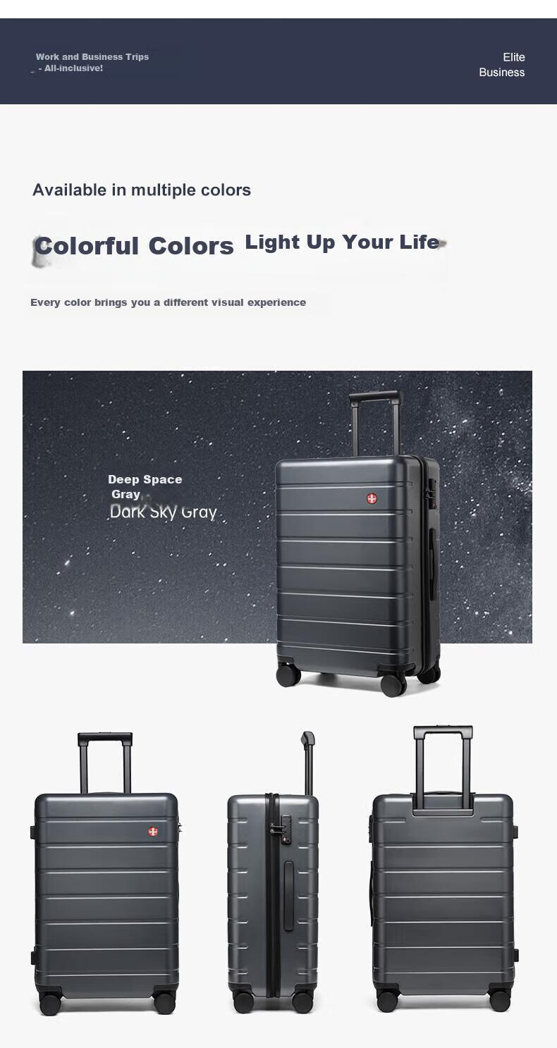 CROSSGEAR Swiss Luggage 28-Inch Carry-On Suitcase Large Capacity Travel Case for Men And Women with Seat, Password Lock And Wheels 17