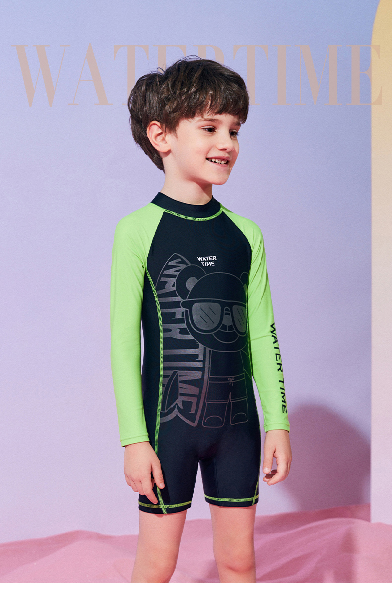 WATERTIME / Shuichuan Children's Swimwear Summer Boys' One-Piece Long-Sleeve Professional Swimsuit for Older Boys And Men's Babies 12 2