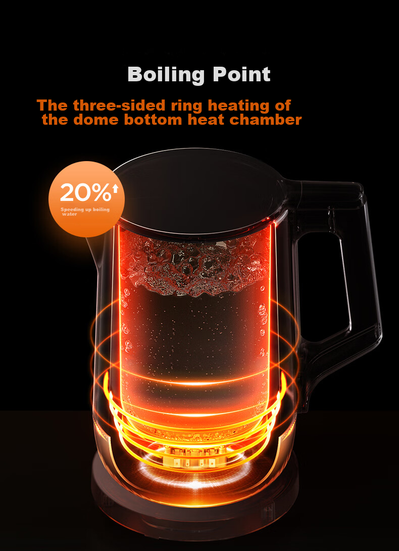 Joyoung Electric Kettle, U-Shaped Bottom Seamless Inner Tank, 2L Capacity, 316L Stainless Steel Seamless Inner Tank, Thermos Flask, 20WU3T 8