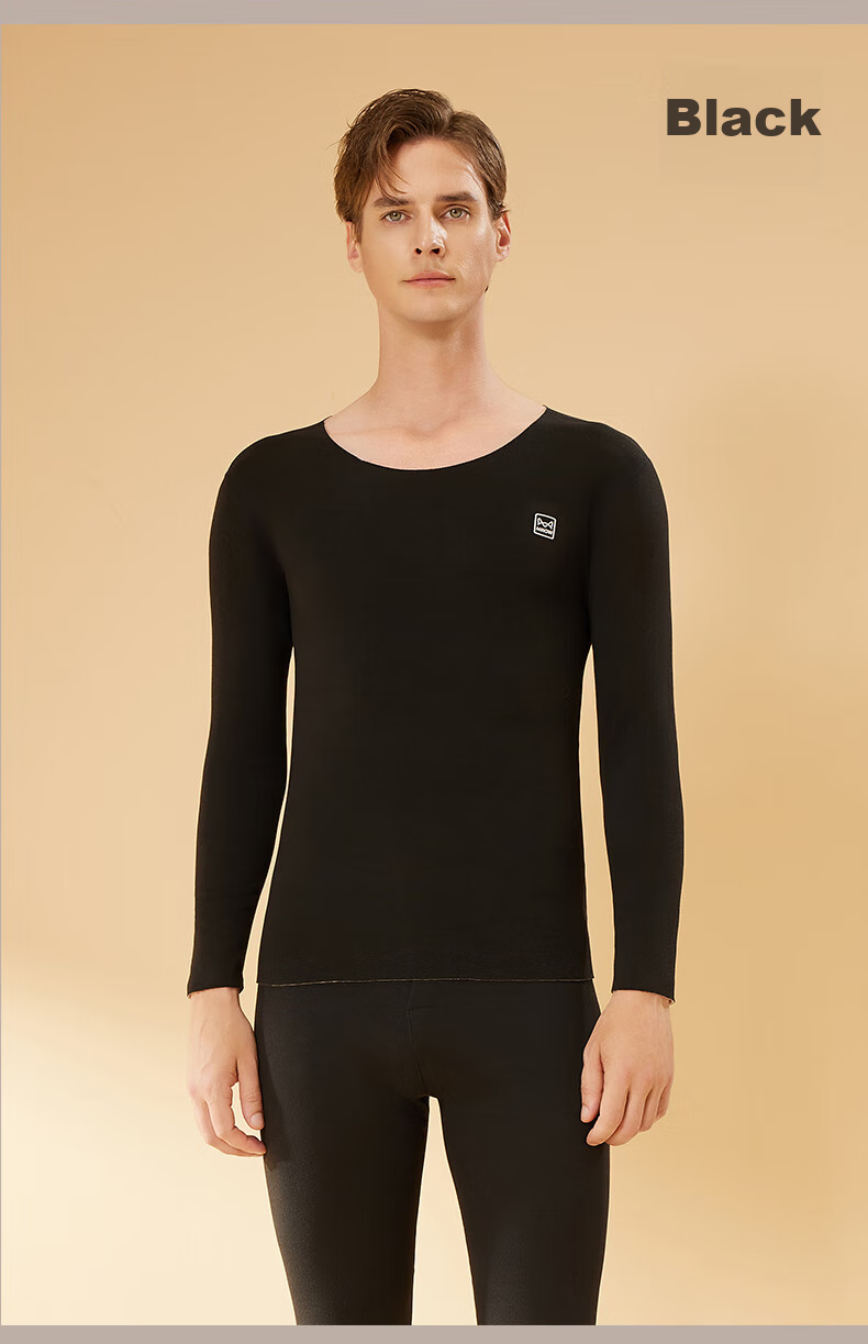 MiiOW [Goose down And Silk] 2026 New Thermal Underwear for Men, German Goose Down Heating Thickened Autumn Top And Bottom Set Base Layer 19