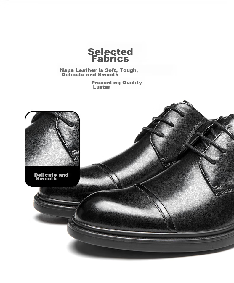 Aokang Comfortable Cowhide Breathable Business Formal Lace-Up Wear-Resistant Leather Shoes, Black, Size 42 6