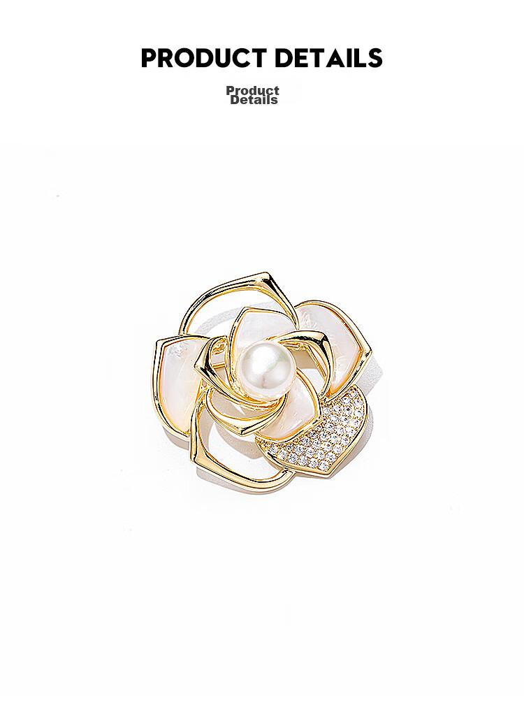 Qlady Rose Flower Coat Brooch, High-End Women's Light Luxury Suit Pin Accessory, Birthday Mother's Day Gift for Mom 3