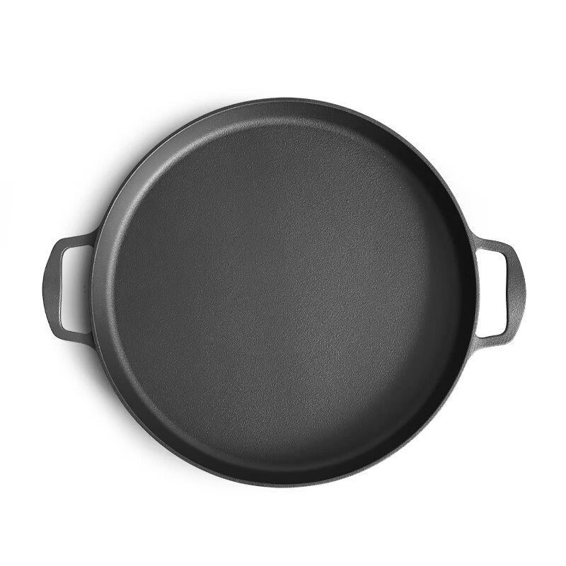 Dianjiang Cast Iron Frying Pan, Flat Bottom Pan, Outdoor Barbecue Plate, 34cm Uncoated Iron Plate, Grilled Meat And Steak Pan, Pancake Griddle