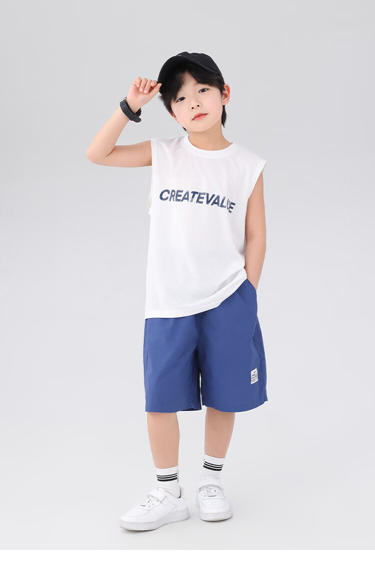 Zuoxi Boys' Tank Top, Summer Thin Sleeveless T-Shirt, 2026 New Children's Top, Mesh Quick-Dry Trendy, Yellow-Green, Size 140 6