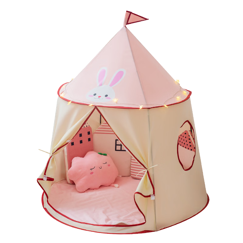 Little Dove Kids Tent Indoor Playhouse/Mongolian Yurt Toy Gift Pink Rabbit (Includes Cotton Mat + 1 Pillow)
