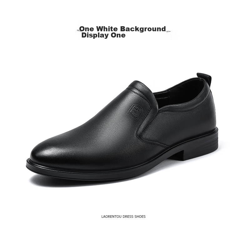 LAORENTOU Men's Leather Shoes, Top-Grain Cowhide Slip-On Business Casual Shoes Driving Shoes Loafers for Men A30305 Black 43 19