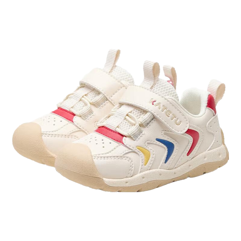 Katetu Baby Walking Shoes, Infant Spring New Children's Shoes, Kindergarten Kids' White Sneakers, Functional Steady Shoes for Ages 1-3, X4CE024