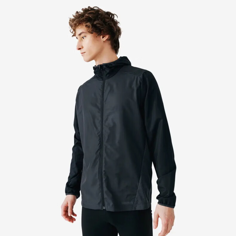 DECATHLON Men's Sun Protection Jacket, Lightweight Sports Coat, Quick-Drying Sun Protection Clothing, Classic Black, S-4826163 4