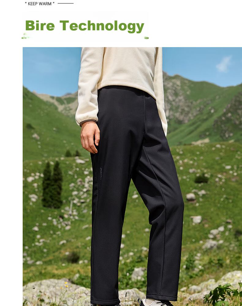 361° Women's Autumn Winter Water-Repellent Outdoor Fleece-Lined Straight-Leg Casual Pants 662534701-3 8