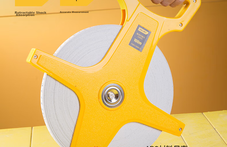 Deli Frame Fiber Ruler, Handheld Measuring Tape, Engineering Measuring Ruler, Leather Tape Measure, 100m X 12.5mm 9