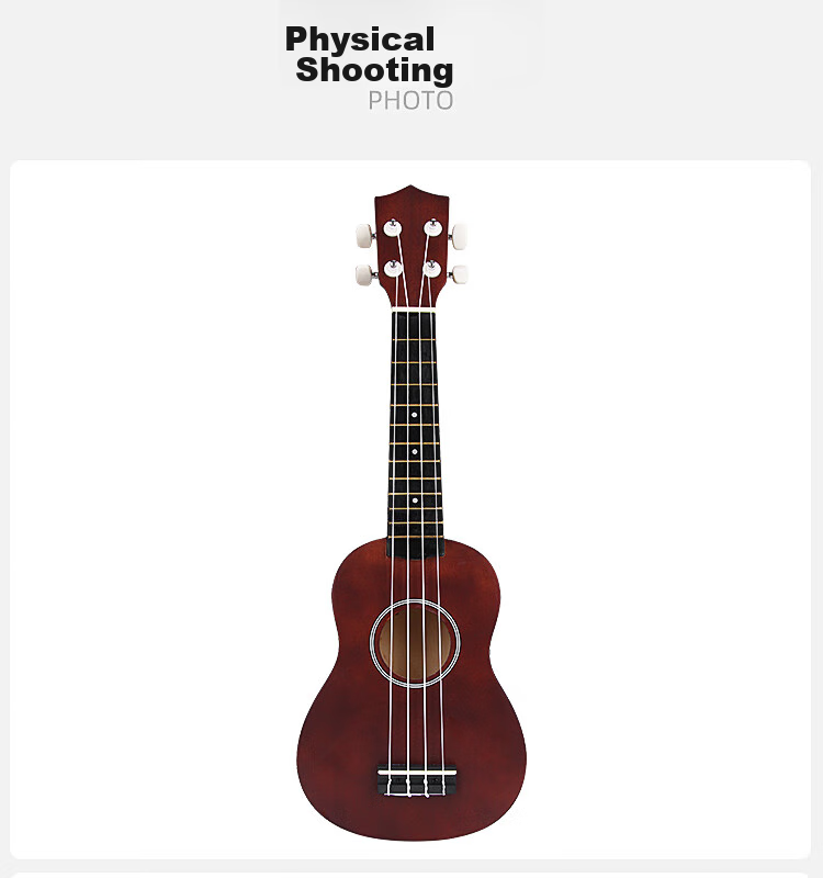Maneryuepu Ukulele for Adults And Children, Peach Blossom Heartwood, Beginner's Small Guitar, 23-Inch Model 9