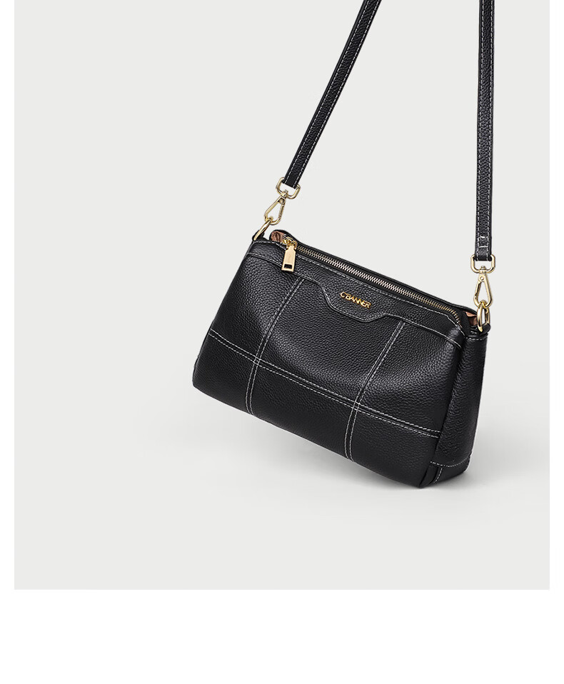 C.BANNER Top-Grain Leather Handbag, Women's Crossbody Bag, Middle-Aged Mom Underarm Bag, Brand Birthday Gift for Girlfriend on May 20 16