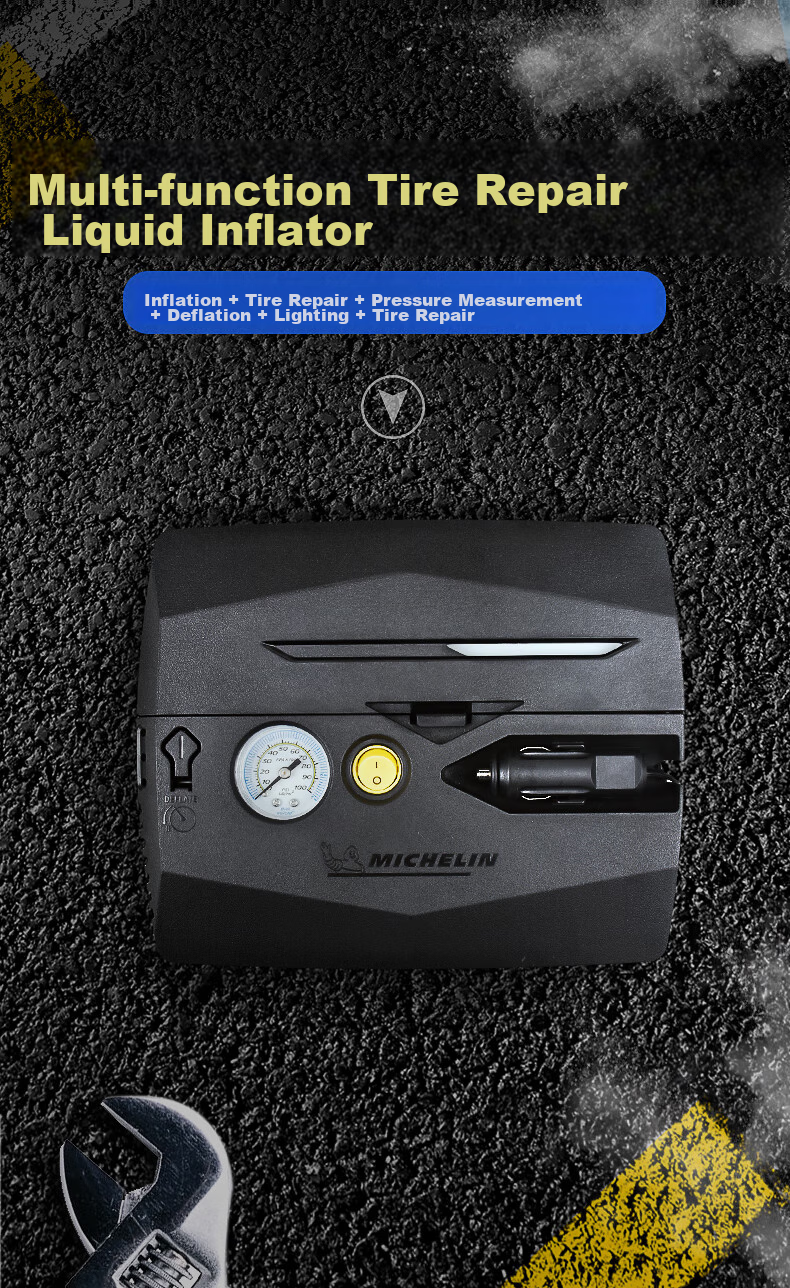 MICHELIN Tire Repair Fluid Inflator Pump High-Power Car Air Pump for New Energy Vehicles, Electric Bikes, Basketball, Soccer Balls, And Bicycles 4
