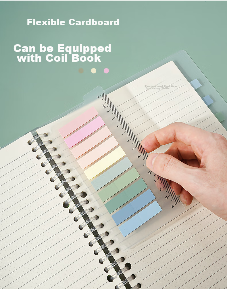 SIMAA 1200 Sheets 4-Color Sticky Notes with Dividers, Memo Pads, 76*19mm, Reusable Notes, 3 Packs, Student Message Pad 8