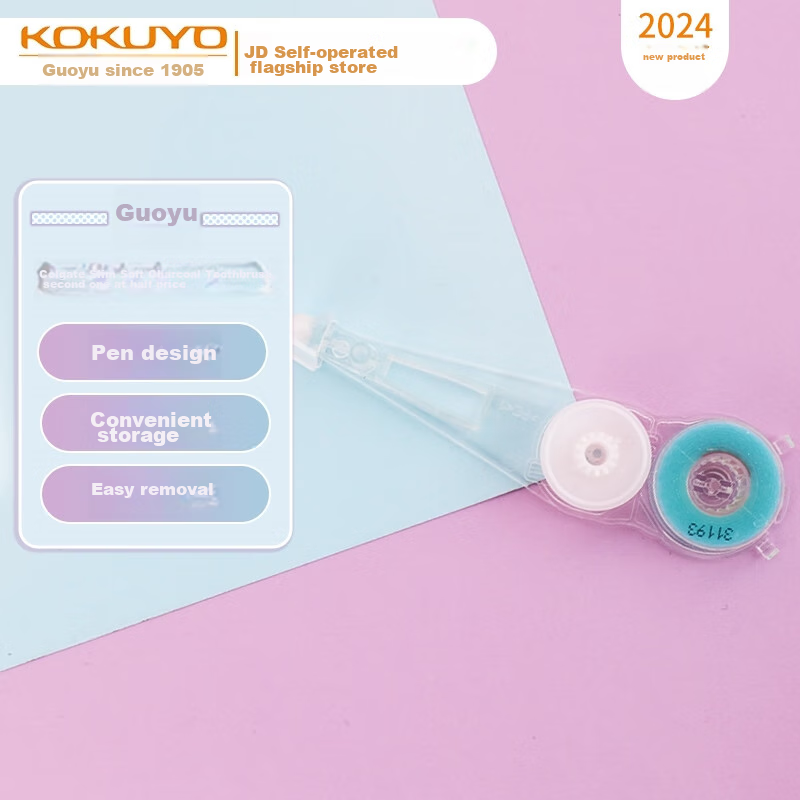 KOKUYO Campus Pen-Shaped Dot Glue, Strong Double-Sided Tape with Replaceable Refills, Creative Correction Tape, Solid Adhesive Tape with Refill Core, 1 Piece