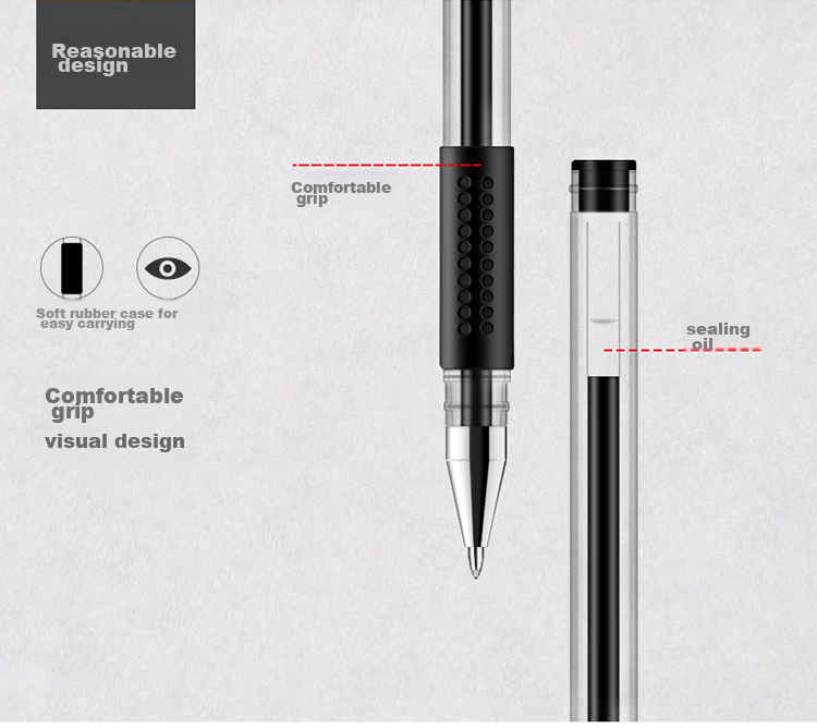 GuangBo 0.5mm Black Classic Gel Pen Set (10 Pens + 10 Refills), 20-Piece Set, ZX9517D 13
