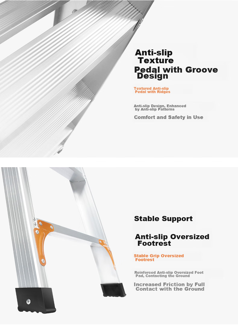 AOPENG Folding Ladder, Household A-Frame Ladder, Thickened Aluminum Alloy Six-Step Ladder, Multifunctional Double-Sided Engineering Staircase 13