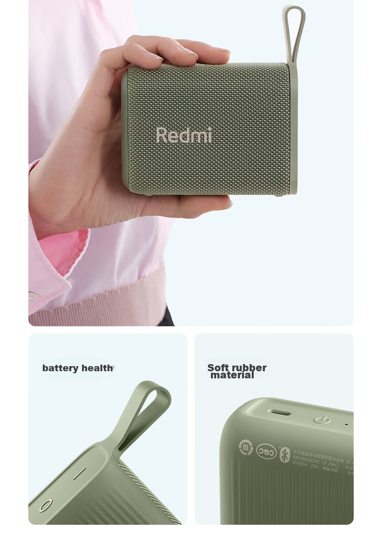 MI Redmi Bluetooth Speaker, Black, MI Speaker Audio System, Long Battery Life, IP67 Dust And Water Resistant, Portable Outdoor Speaker with Subwoofer, High-Fidelity, Gift, Home Use 12