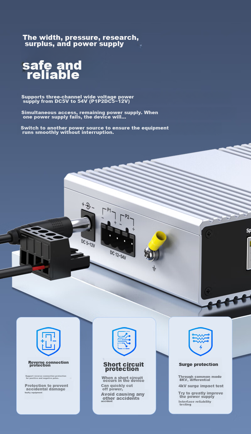 Itcom Industrial-Grade Fiber Optic Transceiver, Gigabit Single-Mode Single-Fiber 1 Optical 4 Electrical, DIN Rail-Mounted Optical-Electrical Converter, Power Not Included, IT168-3500 6