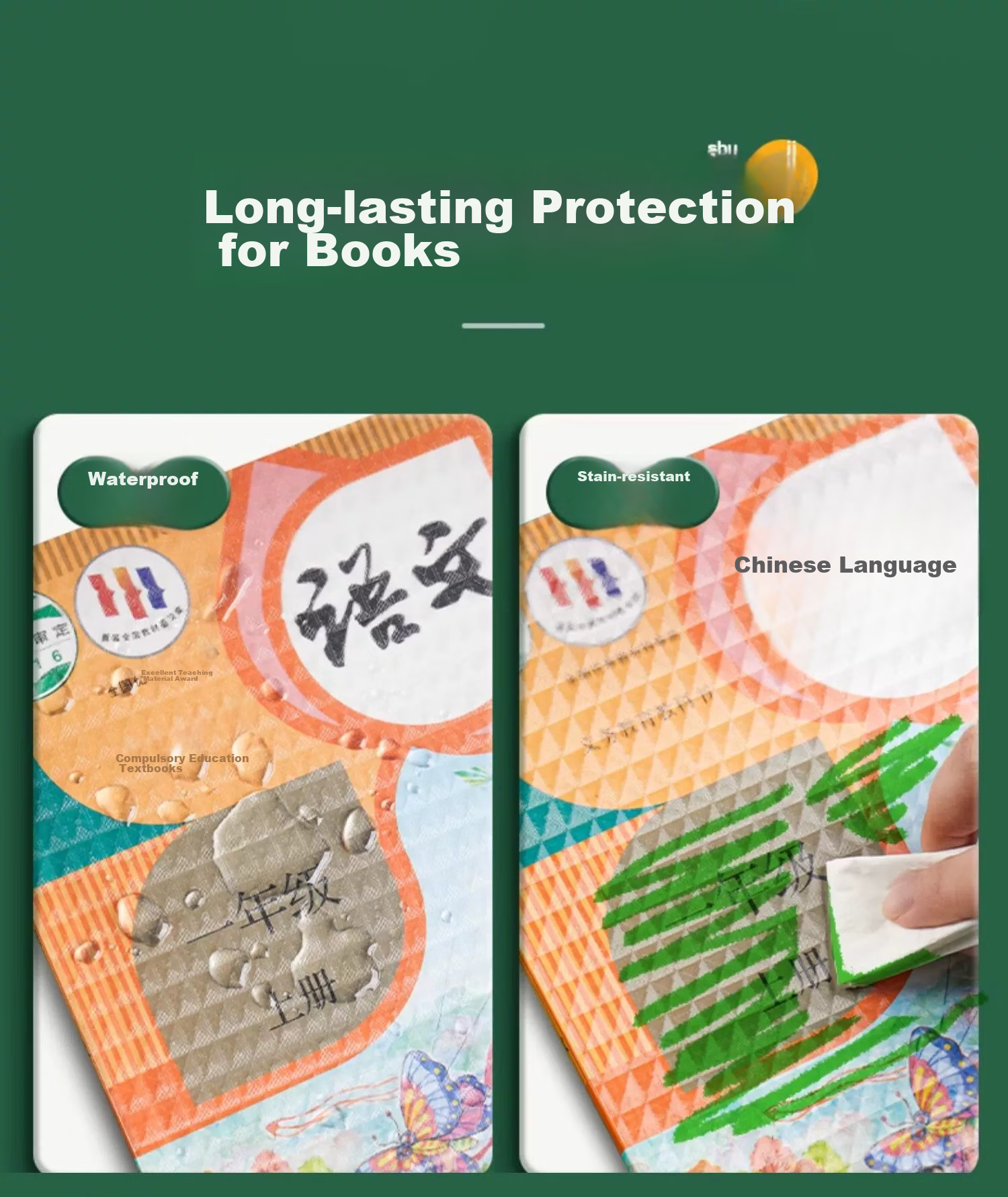 Liupintang Self-Adhesive Transparent Frosted Thick Book Cover, Book Jacket, Book Film, 16K Book, A4 Textbook Protective Cover, Elementary School First Grade Second Fourth Third Year Lower Volume Book Shell, Transparent Book Cover Paper 19