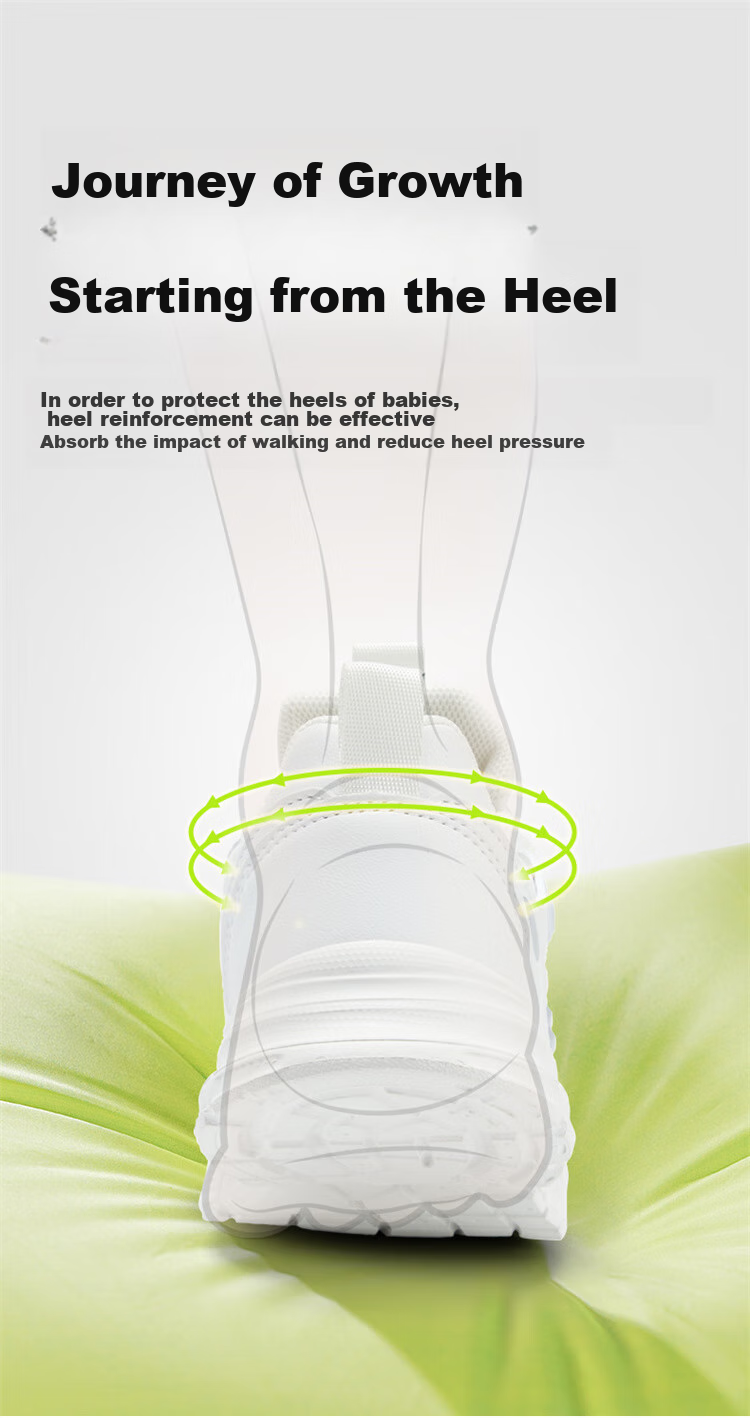 B.Duck Children's Sports Shoes, White School Campus Sneakers, Waterproof Leather Upper, Boys And Girls Shoes, White Color, Size 27 7