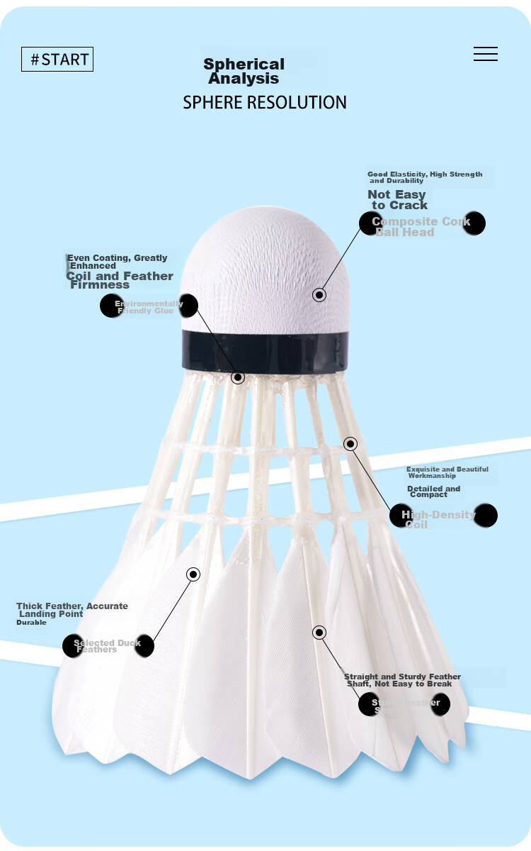 CHAO PAI Silver Super Feather Badminton Shuttlecocks, Duck Feather, Large Size, for Amateur Competitions, Pack of 12, Speed 77 4