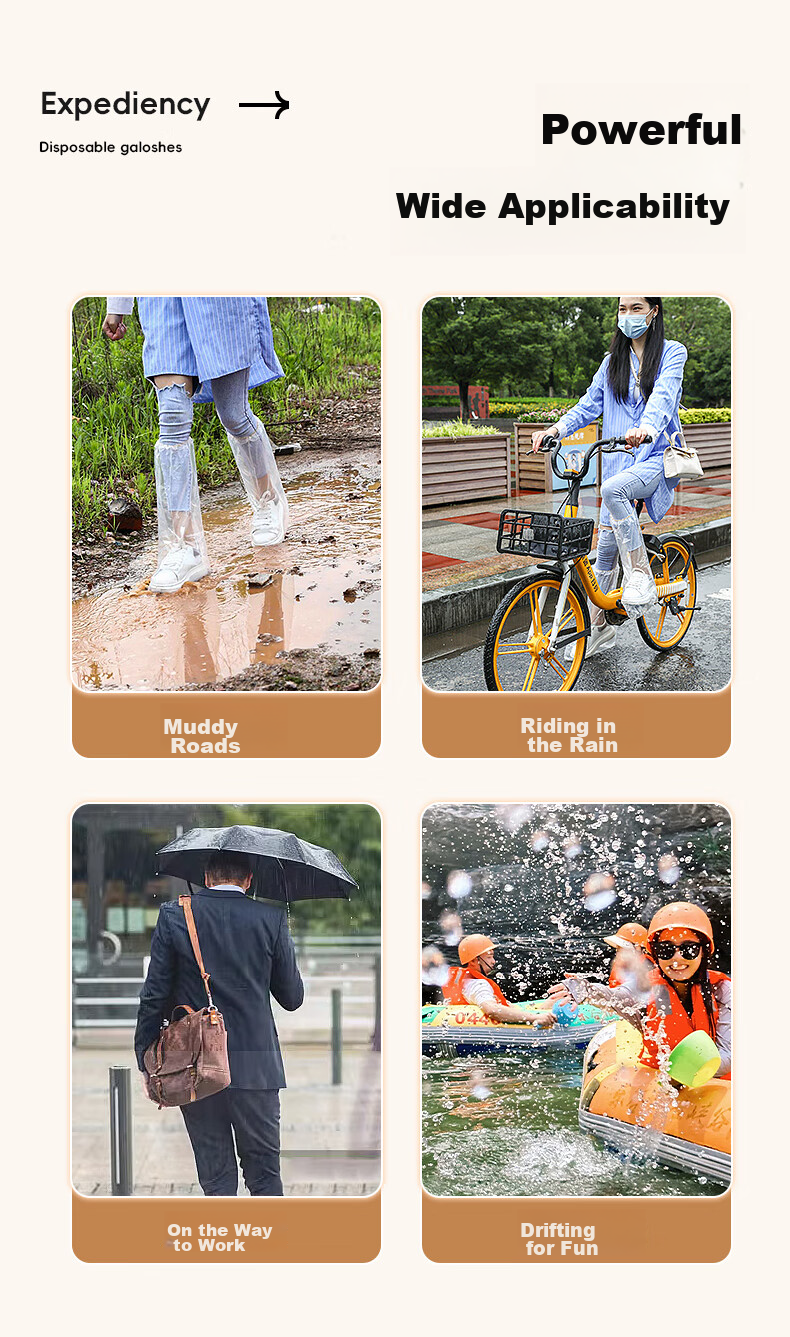 40,000 KM Disposable Rain Shoe Covers and Raincoat for Adults Outdoor Hiking Travel Portable Thickened Long Full-Body Stormproof Pants Leg Covers 12