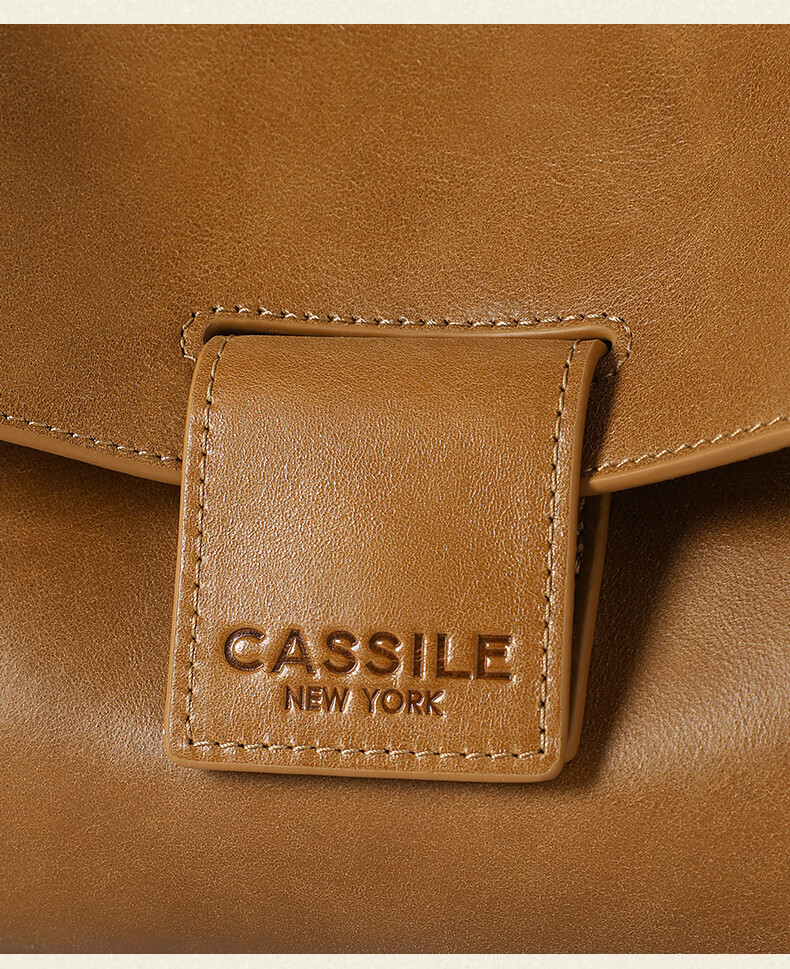 CASSILE Women's Handbag Tote Bag, Vegetable Tanned Top-Grain Leather, Large Capacity, Light Luxury Handbag, 520 Gift 11