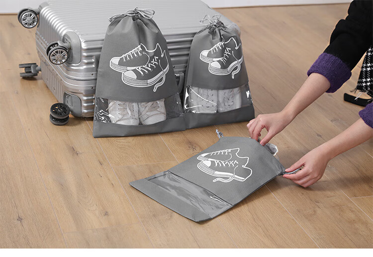Youjialiangpin Shoe Storage Bags, Travel Luggage Organizer, Clothes Sorting Bags, Waterproof, Dustproof, Moisture-Proof, Drawstring Closure, Pack of 10 4