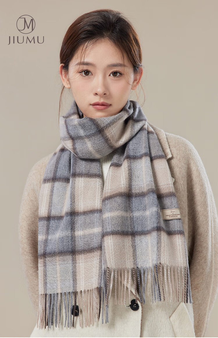 JIUMU 100% Cashmere Scarf for Women, Autumn And Winter Shawl, Warm Neck Wrap, Gift for Girls, Mid-Autumn Festival Birthday Present, Gift Box Set 1