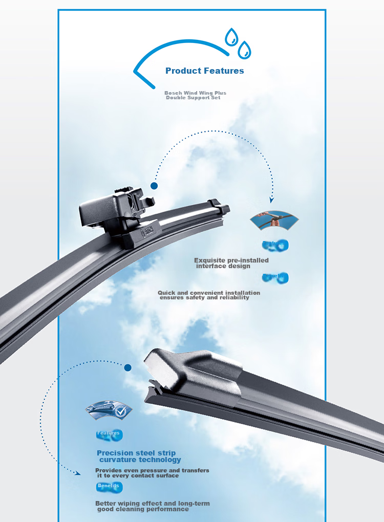 BOSCH Windshield Wiper Blades, Aerodynamic Design, 26/18 (For Skoda Superb/Kodiaq after 2016) 5
