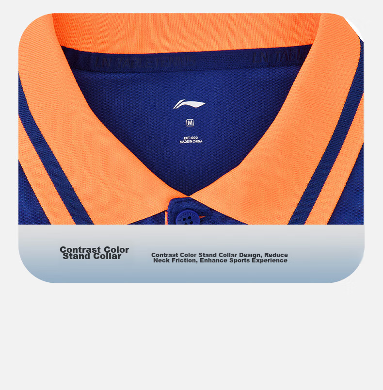 Li-Ning Table Tennis And Badminton Short-Sleeve Polo Shirt, New Player Series, Comfortable Breathable Sports Top for Men And Women, Size M 9